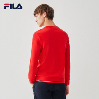 FILA 斐乐官方 男子套头卫衣2020冬季新款简洁运动长袖卫衣男 传奇红-RD 180/100A/XL