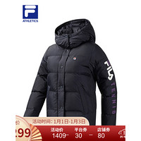 FILA ATHLETICS斐乐女士羽绒服 2020冬季新款连帽短款羽绒外套 RD宝蓝-NV 170/88A/L