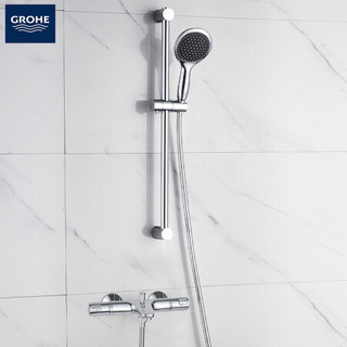 GROHE/高仪 进口恒温花洒套装 Vitalio按键式切换手持花洒115MM空气注入 有下水套装