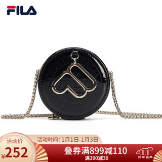 FILA 斐乐官方 女子挎包 2020年冬季新款休闲时尚百搭潮流女包 炭黑-BK XS