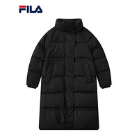 FILA 斐乐官方女士羽绒服2020冬季新款时尚运动长款羽绒服外套女 正黑色-BK 165/84A/M