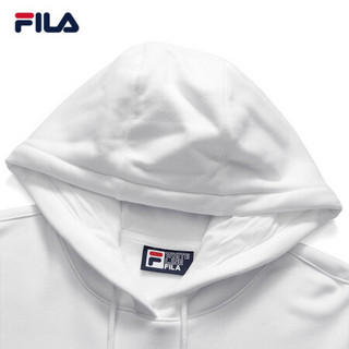 FILA 斐乐官方连帽卫衣女子2020冬季新款休闲时尚运动套头衫宽松 标准白-WT 175/92A/XL