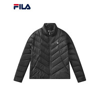 FILA 斐乐官方 女士羽绒服2020冬季新款时尚运动薄款宽松外套女 正黑色-BK 165/84A/M