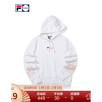 FILA FUSION 斐乐 女子连帽卫衣 2020秋季新款时尚运动潮流女装 标准白-WT 175/92A/XL