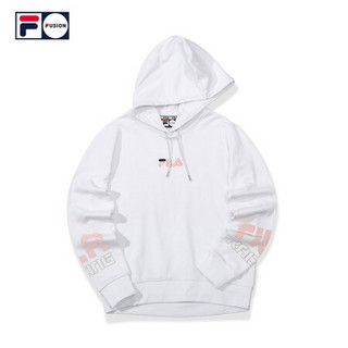 FILA FUSION 斐乐 女子连帽卫衣 2020秋季新款时尚运动潮流女装 标准白-WT 175/92A/XL