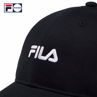 FILA FUSION 斐乐 情侣棒球帽 2020冬季新款LOGO简约休闲棒球帽 深黑-BK XS