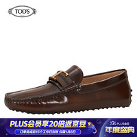 托德斯 TOD'S 2020春夏 男士牛皮豆豆鞋 平底鞋  礼盒礼品 棕色 40