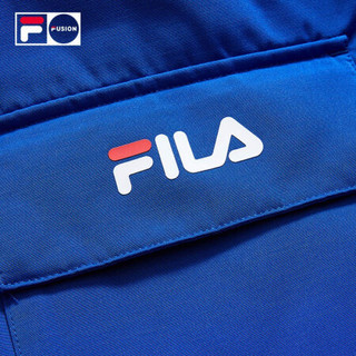 FILA FUSION 斐乐 中长款羽绒服男 2020年冬季新款保暖连帽外套 稠蓝-DB（宽松版型，建议拍小一码） 170/92A/M