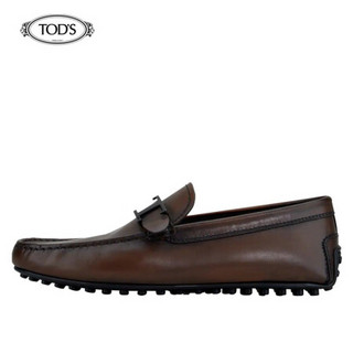 托德斯 TOD'S 2021早春 男士牛皮豆豆鞋 平底鞋 褐色 41.5