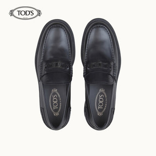 TOD'S 2020秋冬 男士牛皮乐福鞋 平底鞋 黑色 40