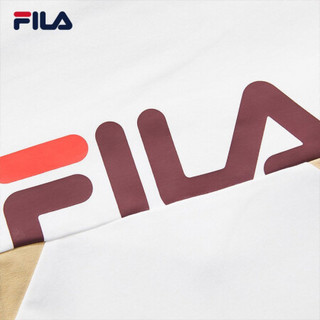 FILA x MIHARA斐乐连帽卫衣女子2021春季新款休闲时尚运动套头衫 白色拼暗洋红-WT 160/80A/S