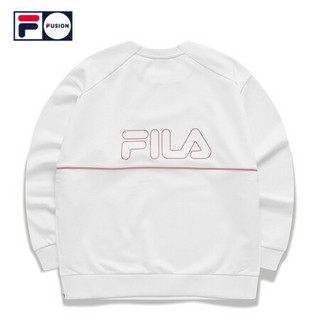 FILA FUSION 斐乐女子套头卫衣 2020冬季新款拼接宽松卫衣潮 标准白-WT 165/84A/M