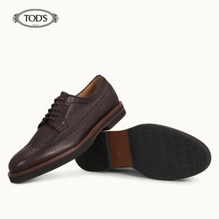 托德斯 TOD'S 男士牛皮系带鞋 礼盒礼品 棕色 42