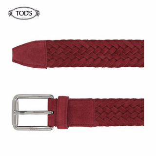 TOD'S 男士小牛皮腰带 礼盒礼品 酒红 80