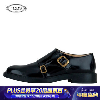 TOD'S 2021早春 女士牛皮孟克鞋 商务皮鞋 黑色 34