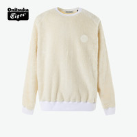 Onitsuka Tiger鬼塚虎 情侣款毛绒圆领卫衣 休闲百搭卫衣2183A587-100 白色 S