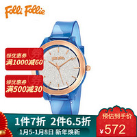 Folli Folli时尚潮流金沙石英手表女士防水星空表盘WF17P019 WF17P019ZPU-BL