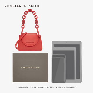 CHARLES＆KEITH2021春季CK6-40781119女士复古链条翻盖迷你零钱单肩包小包 Red红色 XXS