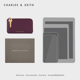 CHARLES＆KEITH2021春季CK6-11200007女士钥匙装饰零钱包卡包 Purple紫色 XXS