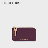 CHARLES＆KEITH2021春季CK6-11200007女士钥匙装饰零钱包卡包 Purple紫色 XXS