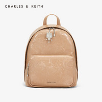 CHARLES＆KEITH女CK2-60150842-1金属机器人女士双肩包书包 Beige米色 XL