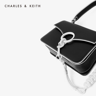 CHARLES＆KEITH2021春季CK2-20701016-1金属圆环饰手提单肩包女包女 Black黑色 M