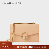 CHARLES＆KEITH2021春季CK2-20270511-1女士圆环半宝石饰单肩包 Nude裸色 S