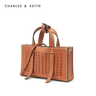 CHARLES＆KEITH2021春季CK2-50270471简约装饰带手提单肩包女 Cognac白兰地色 S