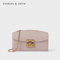 CHARLES＆KEITH2021春季新品CK6-10840211女士金属扣饰单肩包钱包 粉红色Pink XS