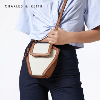 CHARLES＆KEITH2020春季新品CK2-80781138撞色翻盖女士单肩斜挎包 Cognac白兰地色 S