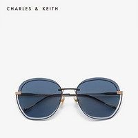 CHARLES&KEITH配饰饰品女CK3-71280385金属细边框女士太阳眼镜 Dark Blue深蓝色