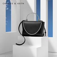 CHARLES＆KEITH2021春季CK2-50270521女士金属装饰手提单肩包 Black黑色 S