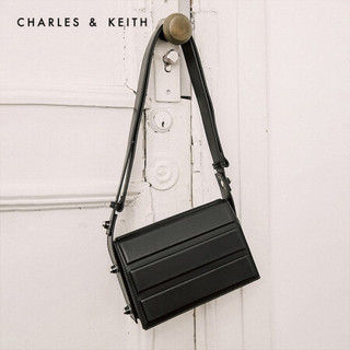 CHARLES＆KEITH2021春季CK2-50781306女士宽肩带小方包腋下包 Black黑色 S