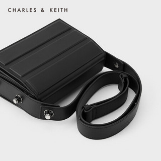 CHARLES＆KEITH2021春季CK2-50781306女士宽肩带小方包腋下包 Black黑色 S