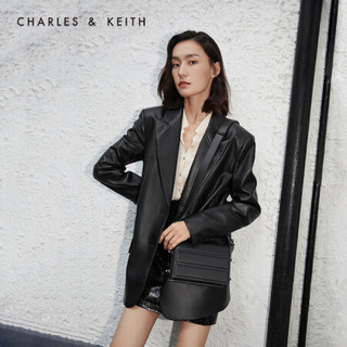 CHARLES＆KEITH2021春季CK2-50781306女士宽肩带小方包腋下包 Black黑色 S