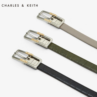 CHARLES&KEITH2021春季CK4-42250238金属扣装饰双面双色多用士腰带 Black黑色 S