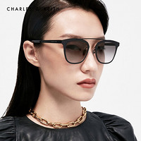 CHARLES＆KEITH2021春季CK3-41280413不规则边框女士时尚太阳眼镜 Black黑色