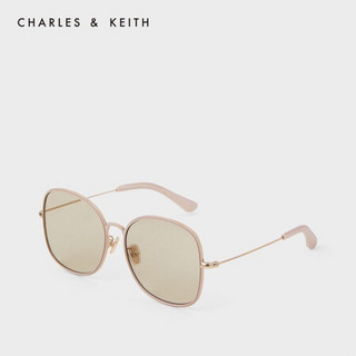 CHARLES＆KEITH2021春季CK3-71280428女士方形镜片摩登太阳眼镜 ROSE GOLD玫瑰金色