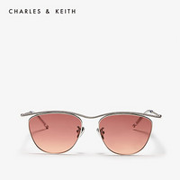 CHARLES＆KEITH2021春季CK3-41280406欧美时尚摩登女士太阳眼镜 Mauve紫红色