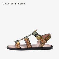 CHARLES＆KEITH凉鞋CK1-70920055金属圆环饰女士露趾平底凉鞋 Multi综合色 35