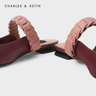 CHARLES＆KEITH2021春季SL1-71720047女士宽绊带装饰低跟穆勒鞋 Multi综合色 35