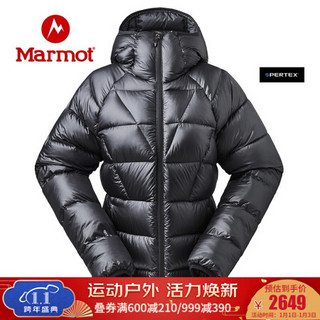 marmot/土拨鼠秋冬新款户外800蓬鹅绒防风拒水保暖女式羽绒服 曜石黑001 M 欧码偏大