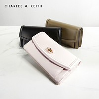 CHARLES＆KEITH2021春季新品CK6-10680896女士金属扣饰链条包钱包 粉红色Pink XS