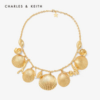 CHARLES&KEITH时尚饰品CK5-21470028欧美金属贝壳装饰女士项链 Gold金色