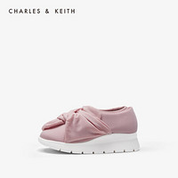 CHARLES＆KEITH女鞋冬季CK9-71700075扭结装饰儿童舒适休闲鞋 粉红色Pink 25