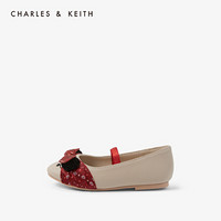 CHARLES＆KEITH2021春季CK9-71700098毛球蝴蝶结饰儿童休闲鞋 Taupe灰褐色 29