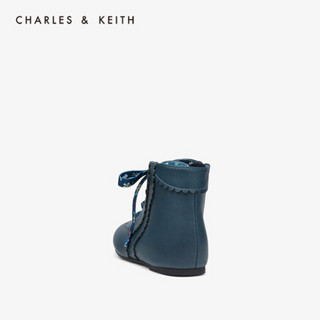 CHARLES＆KEITH新品CK9-91700009彩色鞋带儿童舒适休闲短靴 Teal蓝绿色 25