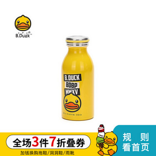 小黄鸭保温杯带吸管防摔宝宝喝水杯子学饮杯婴儿水壶 黄色 350ml