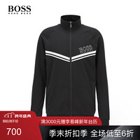 HUGO BOSS雨果博斯夹克男2020秋季新款棉质毛圈布拉链家居便服夹克 001-黑色 XXL