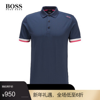 HUGO BOSS雨果博斯POLO衫男2020新款S.Café系列肩部徽标修身Polo衫 410-藏青色 M